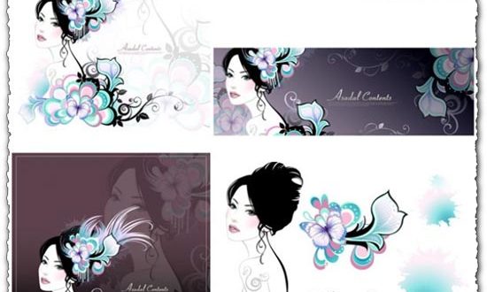 Girls and flowers banners