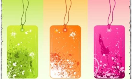 Flower Grunge Labels Vector EPS