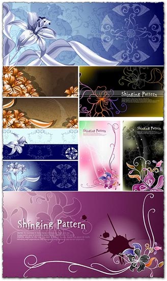 Flower vector pattern banners