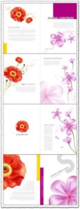 Vector flower postcards design
