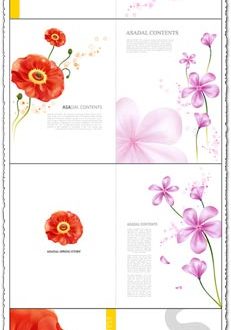 Vector flower postcards design