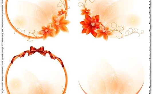 Flower vector frame borders