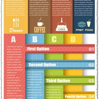 Food and travel numbered vector banners