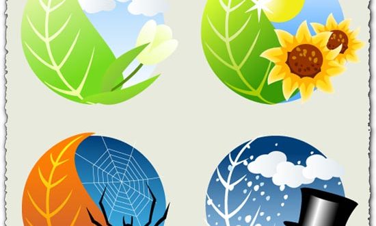 Four seasons vector design