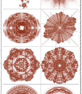 Fractal circle Photoshop brushes