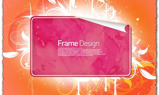 Frame with flowers photoshop design