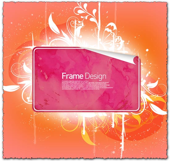 Frame with flowers photoshop design