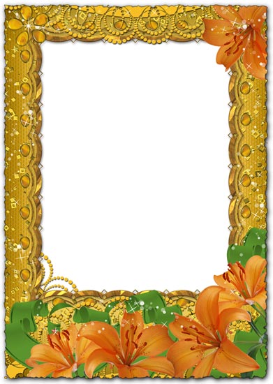 Photoshop frame gold PNG