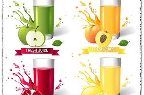 Fresh natural juice vector templates