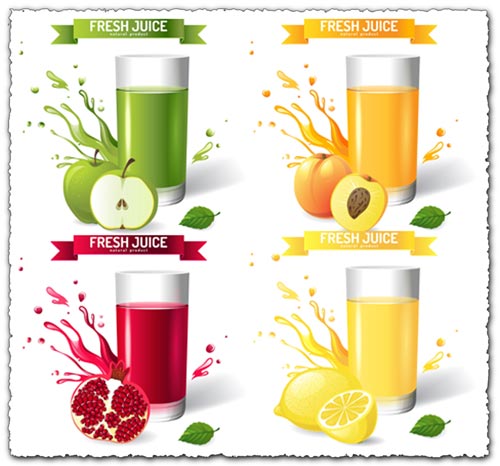 Fresh natural juice vector templates