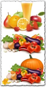 Fresh vegetables vectors collection