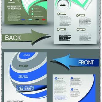Front and back business flyer vectors