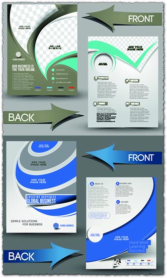 Front and back business flyer vectors