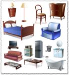 Furniture bedroom vector objects