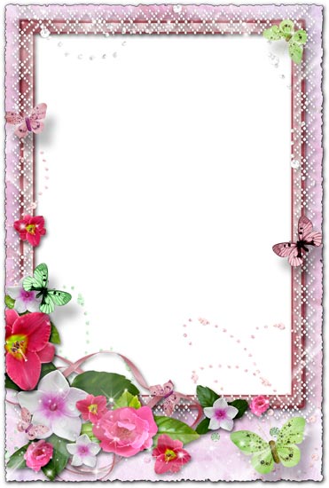 Gentle spring photo frame for Photoshop