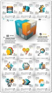 Geometric infographics shapes vector