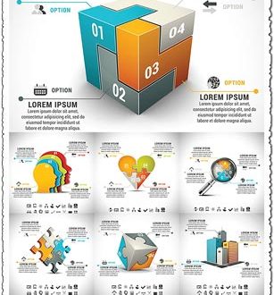 Geometric infographics shapes vector