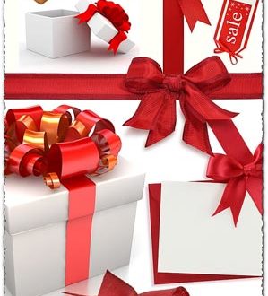 Gift boxes with red bows images