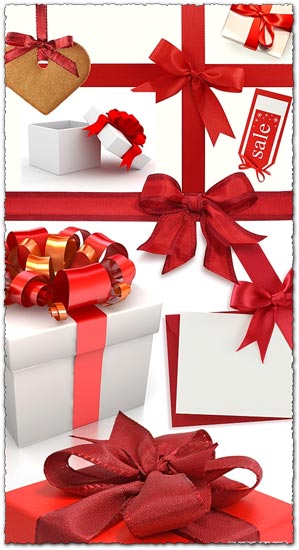 Gift boxes with red bows images