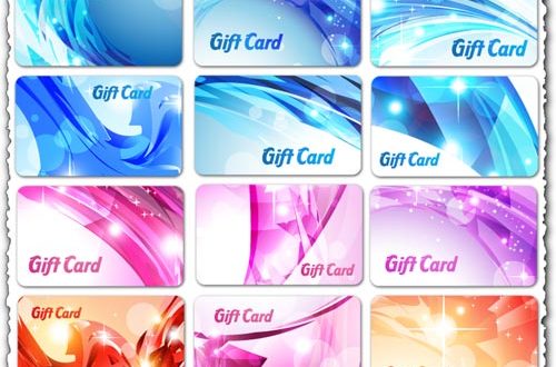Gift cards vector set