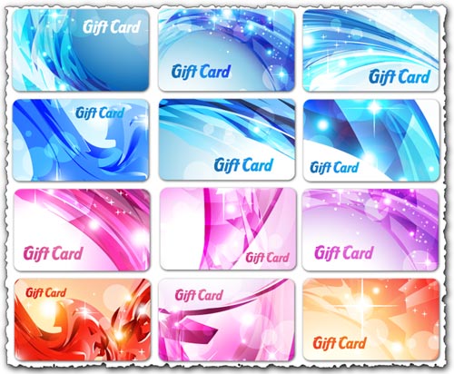 Gift cards vector set