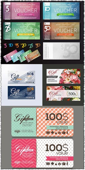 Gift voucher vector templates