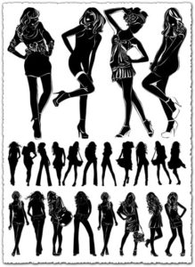 Girl silhouette vectors