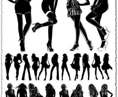 Girl silhouette vectors