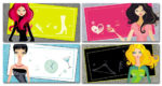 Girls fashion design vectors
