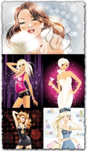 Glamour and fashion vector girls