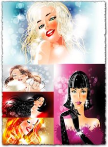 Glamour and shiny girls vectors