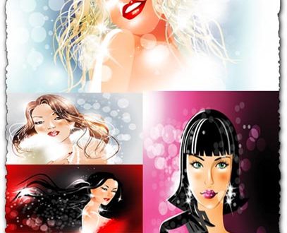 Glamour and shiny girls vectors