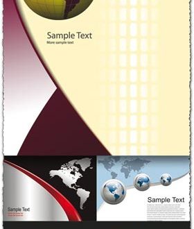 Globe vector card templates