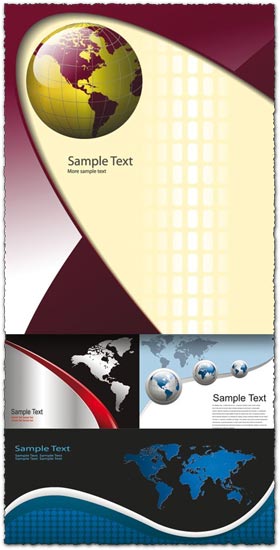 Globe vector card templates