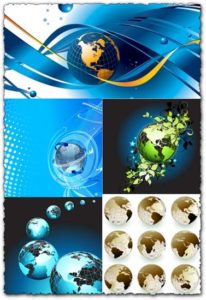 Globe shapes vector design