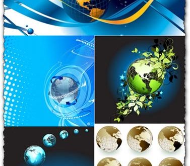 Globe shapes vector design