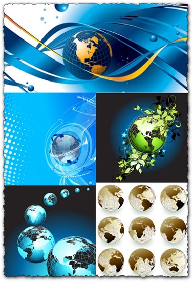 Globe shapes vector design