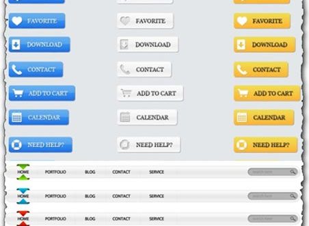 Glossy web elements for Photoshop