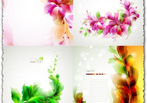 Glowing floral vector templates