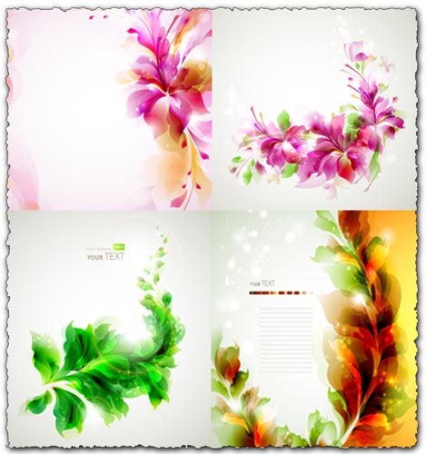 Glowing floral vector templates