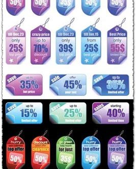 Sales custom stickers vector