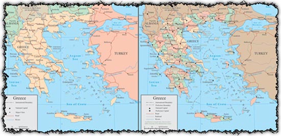 Greece vector maps