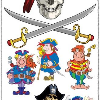 Greedy pirates vector cliparts