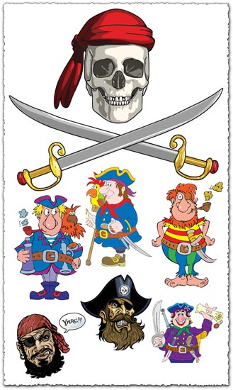 Greedy pirates vector cliparts