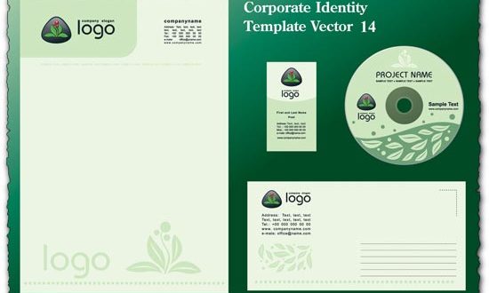 Green corporate identity vector template