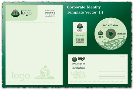 Green corporate identity vector template