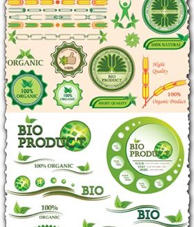 Green eco labels vectors