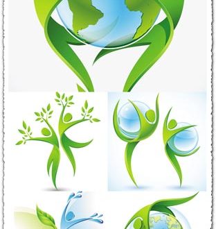 Green ecology concept vectors