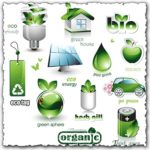 Green elements and icons