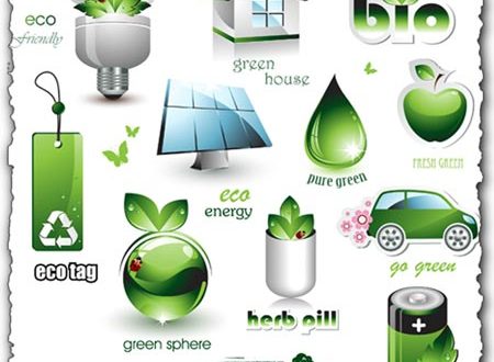 Green elements and icons